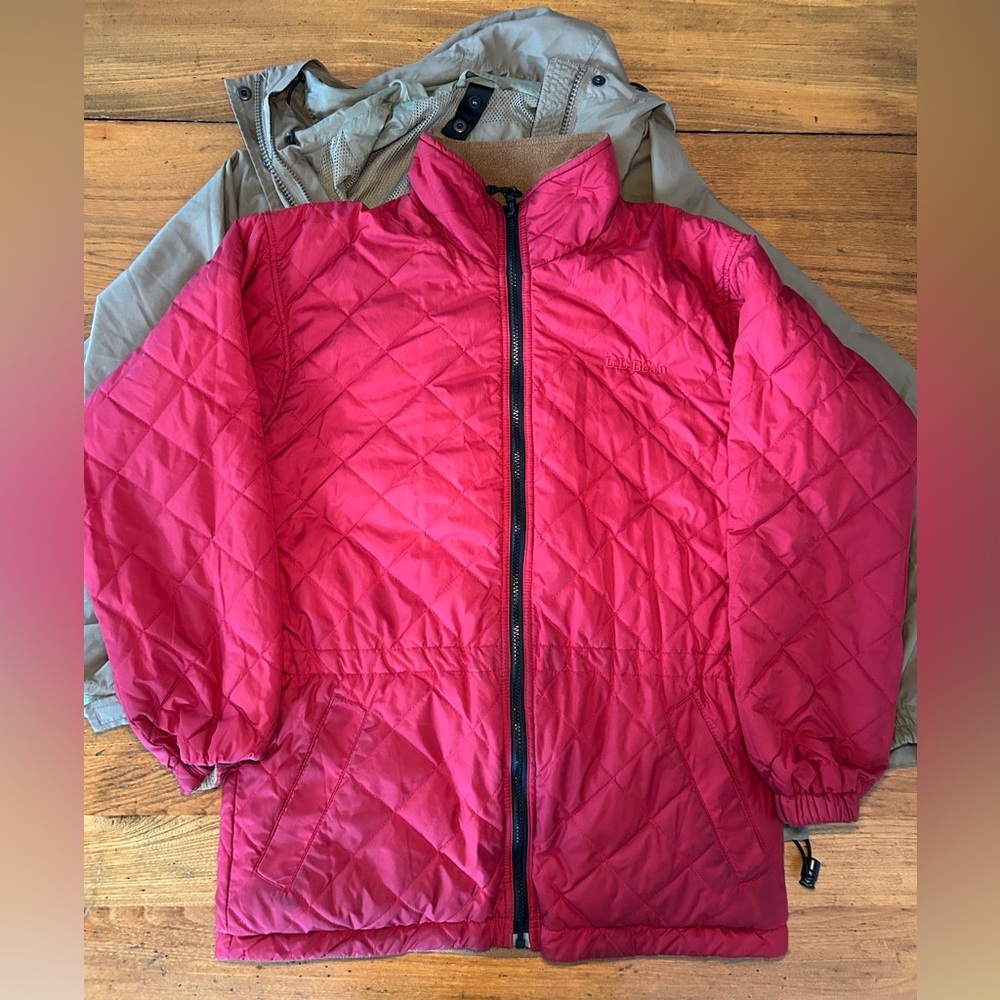 Vintage L.L Bean 3-in-1 Shell Jacket With Reversible Fleece Liner Coat Medium - Picture 9 of 12